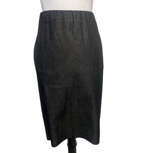Susan Graver Style Skirt size Small Black Straight Pencil Knee Elastic Waist